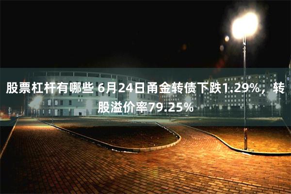 股票杠杆有哪些 6月24日甬金转债下跌1.29%，转股溢价率79.25%