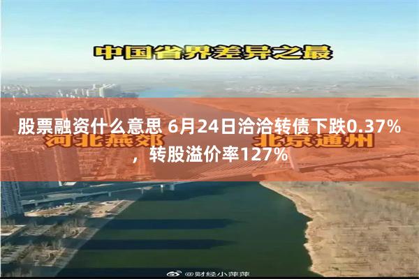 股票融资什么意思 6月24日洽洽转债下跌0.37%，转股溢价率127%