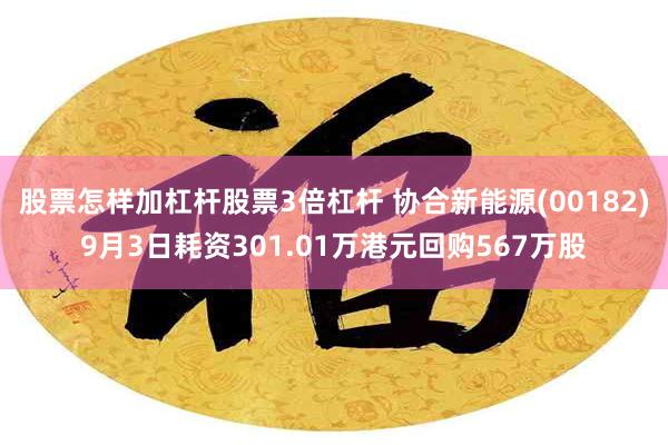 股票怎样加杠杆股票3倍杠杆 协合新能源(00182)9月3日耗资301.01万港元回购567万股