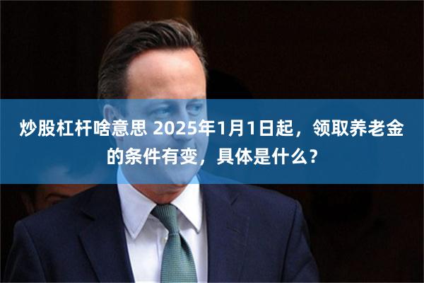 炒股杠杆啥意思 2025年1月1日起，领取养老金的条件有变，具体是什么？